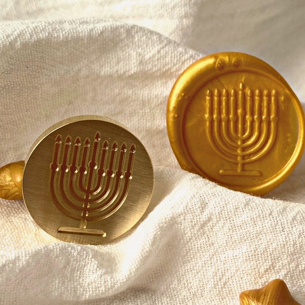 Menorah Wax Seal Stamp, HEAD only, Hanukkah Menorah Candles, DIY crafting tools, Sealing Wax Tools