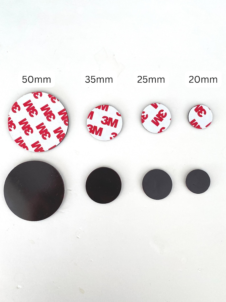 Self-adhesive magnet circles for wax seals, 20mm, 25mm, 35mm, 50mm diameter, Self Adhesive Magnet Circles, Sealing Wax Tools, Crafting Tools image 3