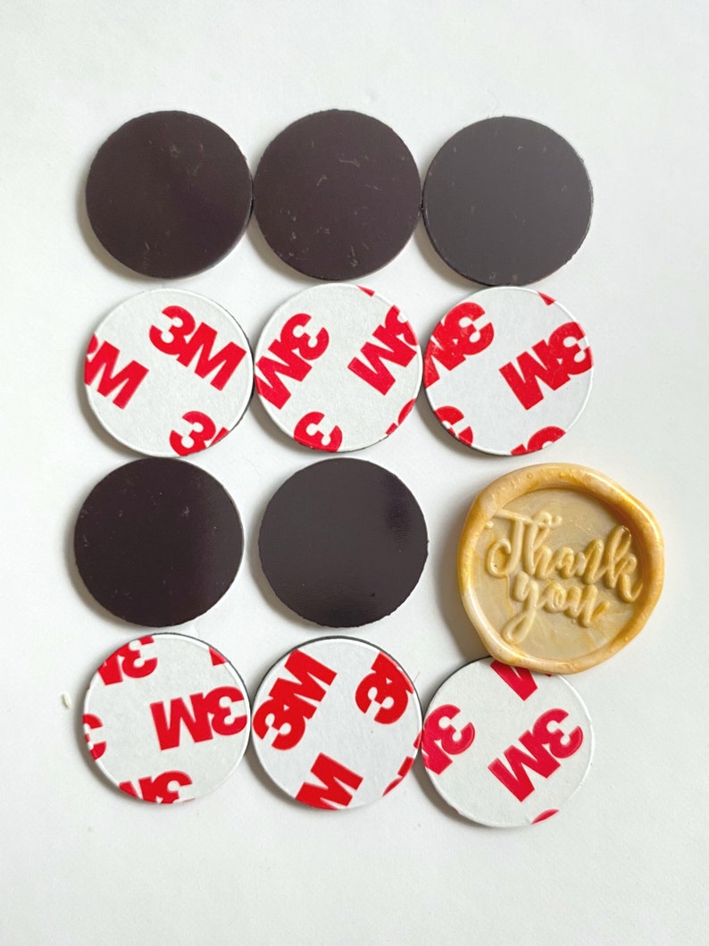 Self-adhesive magnet circles for wax seals, 20mm, 25mm, 35mm, 50mm diameter, Self Adhesive Magnet Circles, Sealing Wax Tools, Crafting Tools image 2