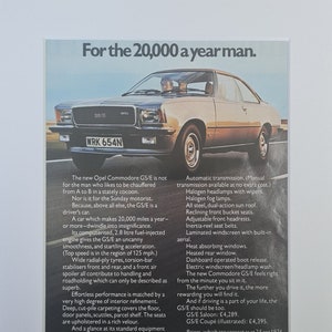 1974 Opel Commodore GS/E Auto Original Vollseite Vintage Magazin Werbung