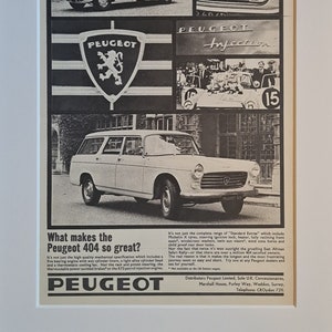 1967 Peugeot 404 Cars Original Full Page Vintage Magazine Advertisement