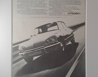 1973 Citroen DS Car Original ganzseitige Vintage-Magazin-Werbung