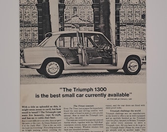1966 Triumph 1300 Car Original Full Page Vintage Magazine Advertisement
