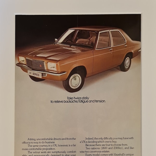 1977 Vauxhall VX Series of Cars Original Full Page Vintage Magazine Advertisement