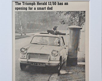 1965 Triumph Herald 12/50 Car Original Full Page Magazine Advertisement