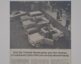 1967 Triumph Herald 1200 Car Original Full Page Vintage Magazine Advertisement