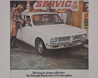 1972 Triumph Toledo Car Original Full Page Magazine Advertisement
