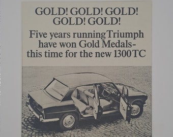 1967 Triumph 1300 TC Car Original Full Page Vintage Magazine Advertisement