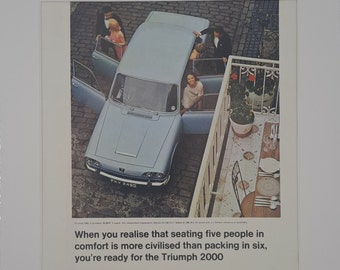 1966 Triumph 2000 Car Original Full Page Vintage Magazine Advertisement