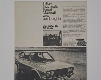 1973 Fiat 128 Sport Coupe Car Original Full Page Vintage Magazine Advertisement