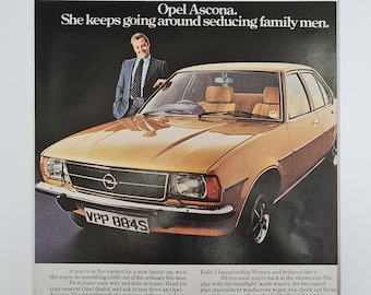 1977 Opel Ascona Car Original Full Page Vintage Magazine Advertisement