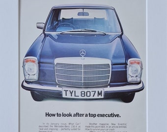 1974 Mercedes-Benz 230.4 Auto Original Ganzseite Vintage Magazin Werbung