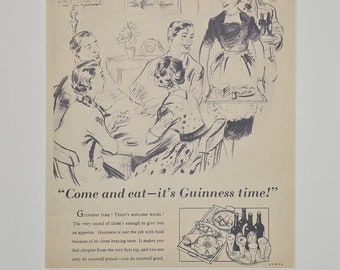 1955 Guinness Original Full Page Vintage Magazine Advertisement