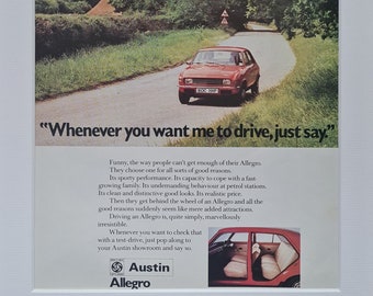 1975 Austin Allegro Car Original Full Page Vintage Magazine Advertisement