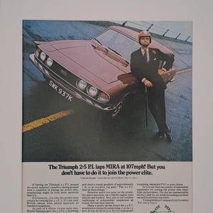 1972 Triunfo 2.5 P.I. Anúncio de revista vintage de página inteira original do carro