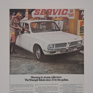 Anúncio de página inteira original da revista Triumph Toledo Car 1972
