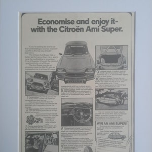 1974 Citroen Ami Super Car Original Full Page Vintage Magazine Advertisement
