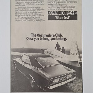 1971 Opel Commodore Car Original Full Page Vintage Magazine Advertisement