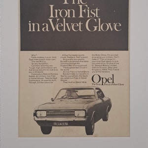 1968 Opel Commodore Car Original Full Page Vintage Magazine Advertisement
