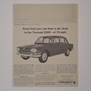 1966 Triumph 2000 Car Original Página Inteira Anúncio de Revista Vintage