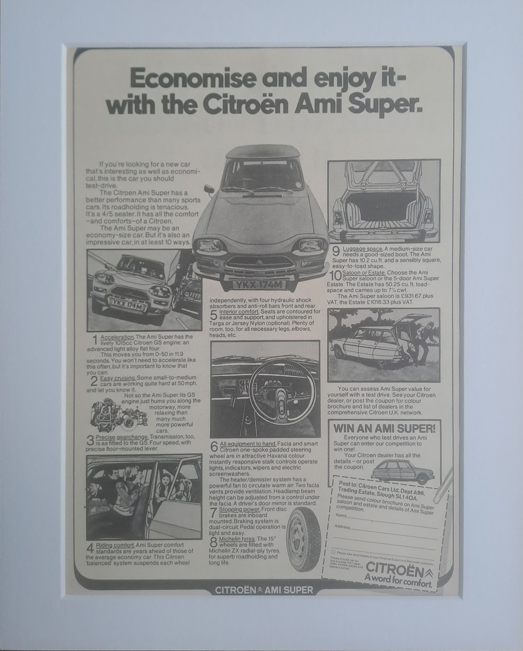 シトロエン AMI ヴィンテージ ポスター Citroen ami - Etsy 日本