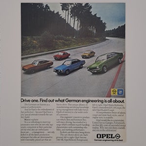 1975 Opel Cars Original Full Page Vintage Magazine Advertisement