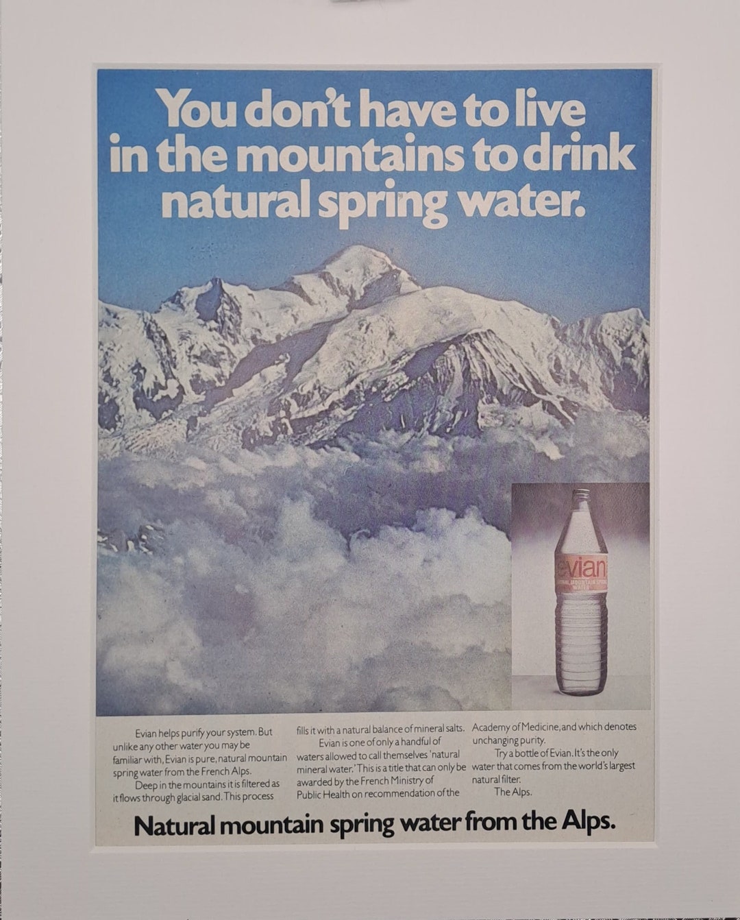 1978 Evian Mountain Spring Water Original Full Page Vintage Etsy