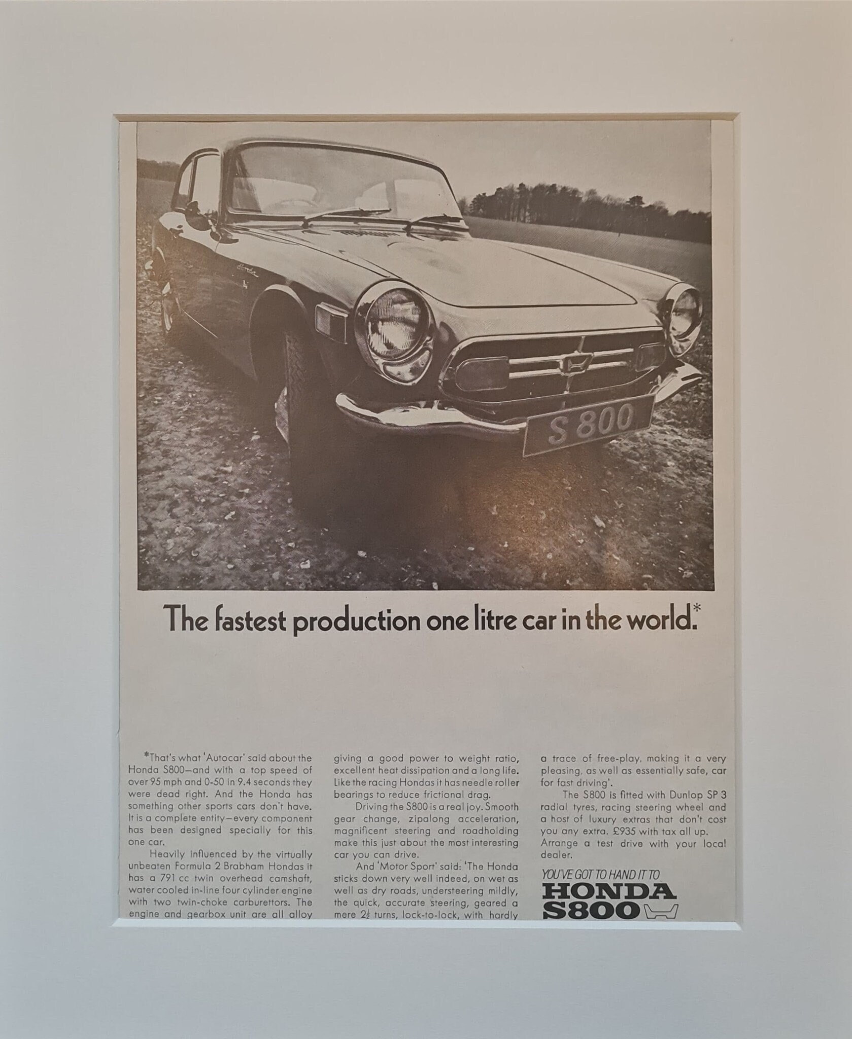 Honda S800 Poster NSX 0 HONDA to Motorcycle Classic From Vintage