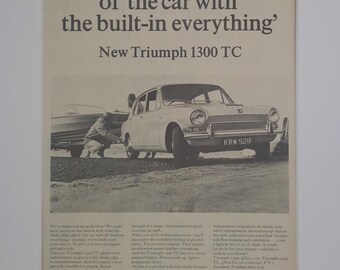 1967 Triumph 1300 TC Car Original Full Page Vintage Magazine Advertisement