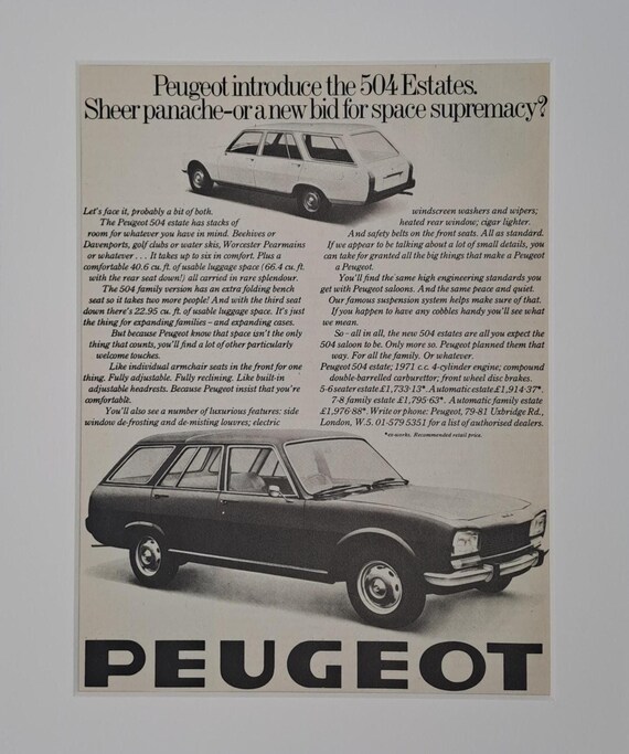 1971年式プジョー504 エステートカー オリジナルフルページ 