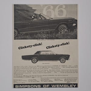 1966 Ford Galaxie 500 Car Original Full Page Vintage Magazine Advertisement