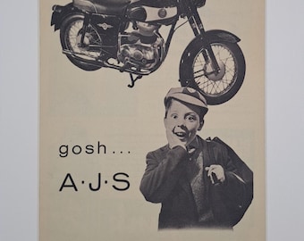 1962 A.J.S. Motor Cycles Original helsidesannons för vintagemagasin