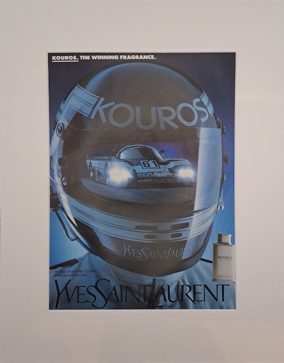 1987 Yves Saint Laurent Kouros Aftershave Original Full Page