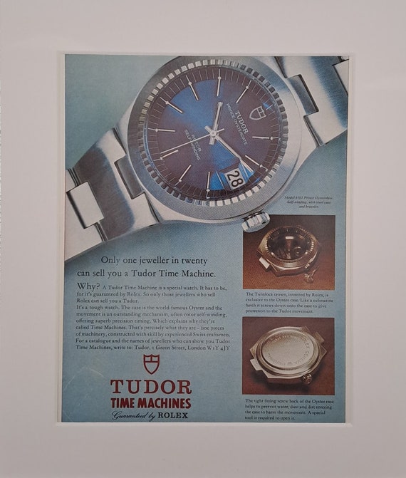 Reloj Tudor Time Machine de 1975 garantizado por el anuncio original de la  revista Rolex Vintage