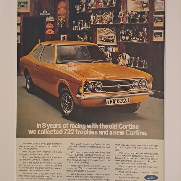 1970 Ford Cortina Car Original Full Page Vintage Magazine Advertisement