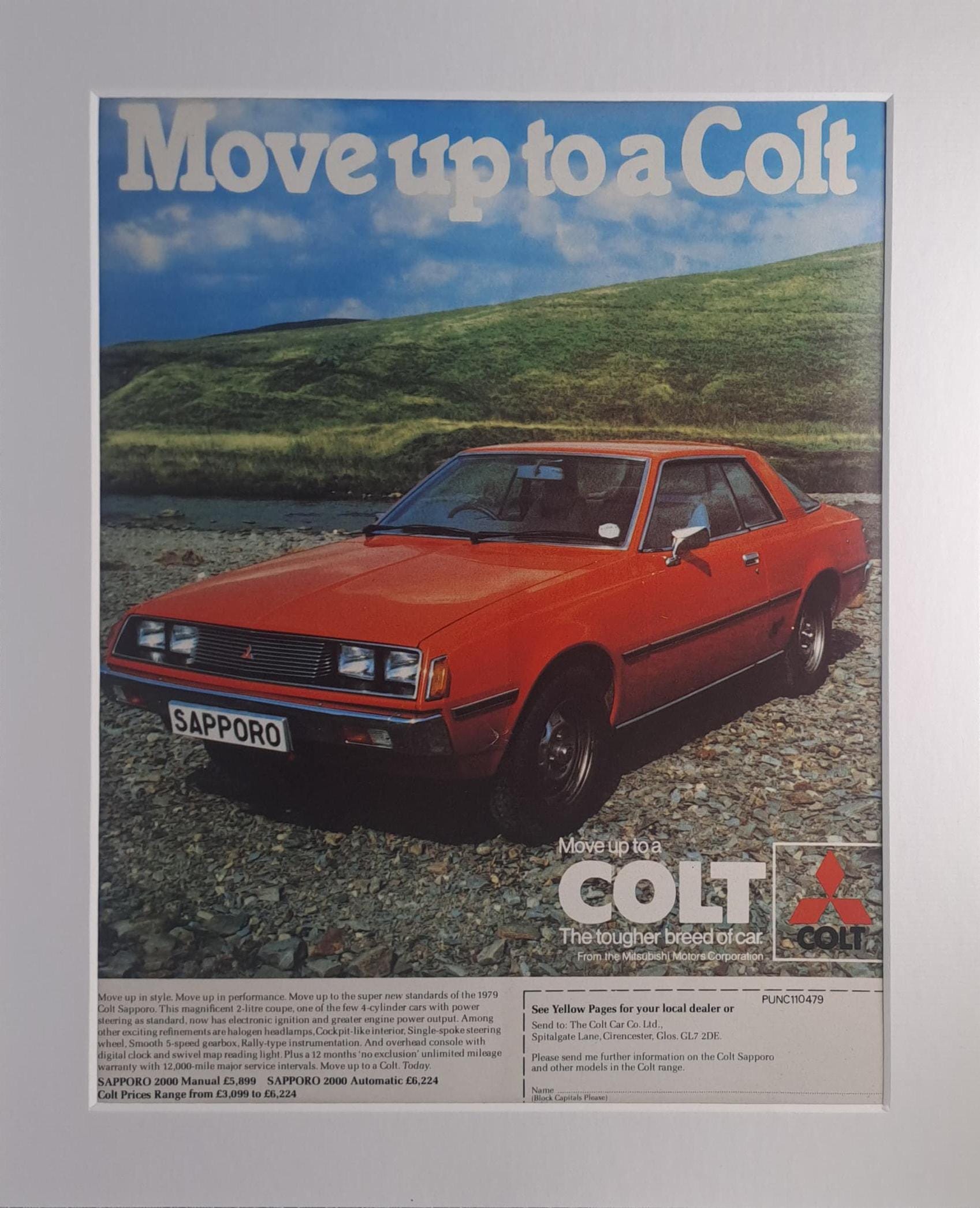 MITSUBISHI COLT カタログ セット 1979 Mitsubishi Colt Sapporo Car Original Vintage Full Page