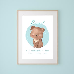 New born personalized watercolor painting, Unisex birth personalized print, Boy and girl birth personalized gift.