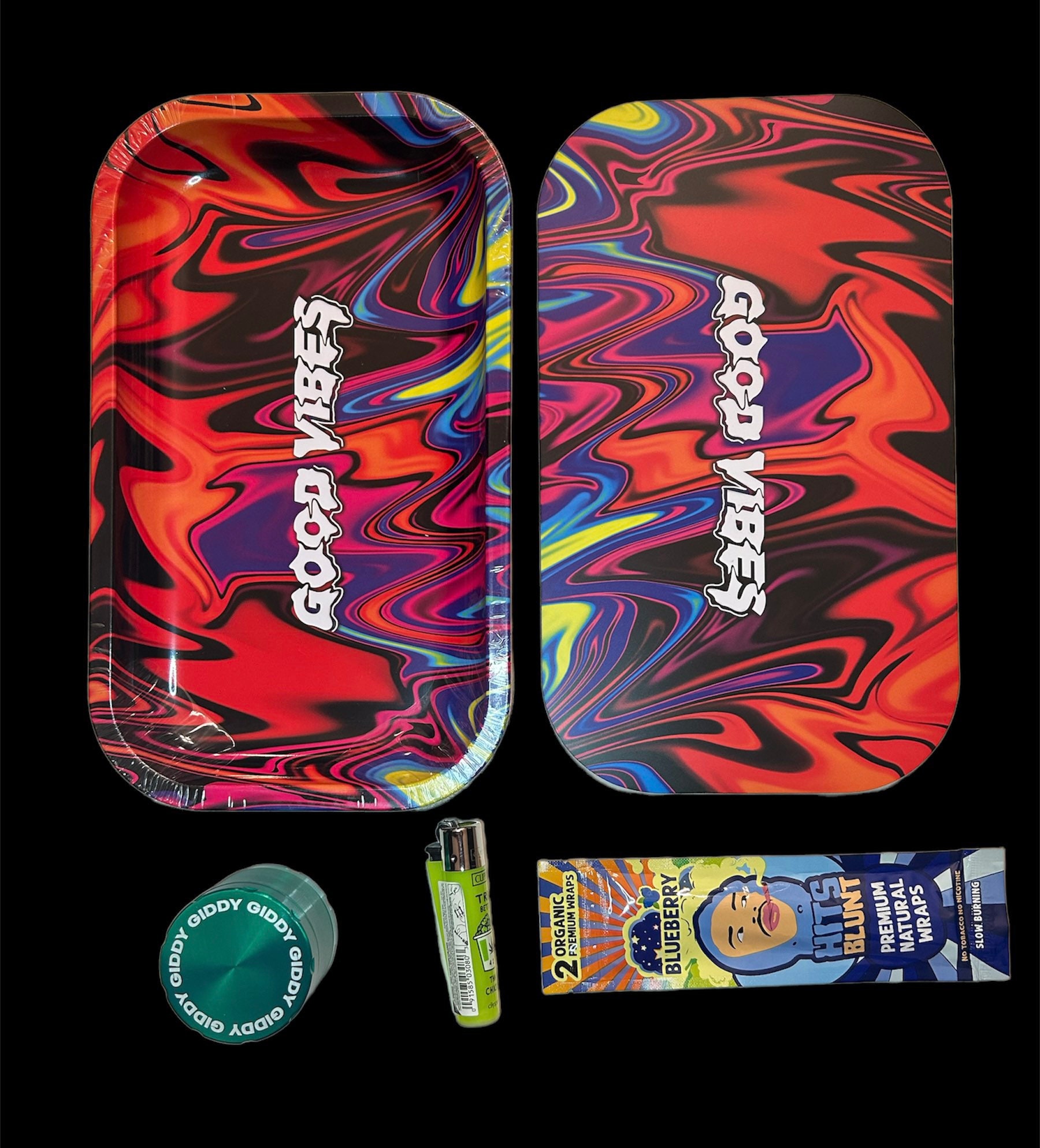 Good Vibes Rolling Tray Set Rolling Tray Kit Rolling Tray With