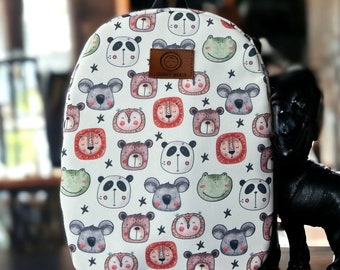 Sac à dos animal amical de taille moyenne, Sac à dos préscolaire pour tout-petits, Sac à dos zippé avec poignée supérieure, Cadeau pour enfants de la maternelle Monde câlin