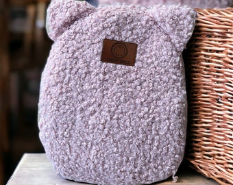 Teddy roze babyrugzak, kleuterschoolrugzak, ritssluiting met bovenhandvat voor school, kleuterschoolcadeau Cuddly World