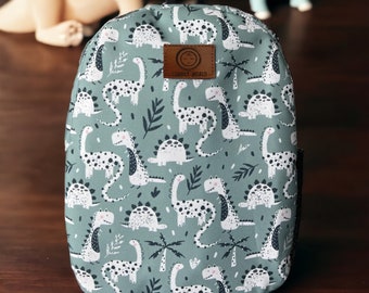 Sac à dos vert dinosaure de taille moyenne, Sac à dos pour tout-petits préscolaires, Sac à dos zippé avec poignée supérieure, Cadeau pour la maternelle, Monde câlin