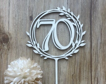 Cake Topper Round Birthday Number Cake Decoration Cake Topper Decoration Cake Desired Number Anniversary Silver Wedding Golden Wedding