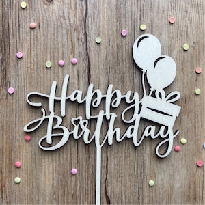Cake Topper Happy Birthday, Tortentopper Geburtstag, Tortendeko runder Geburtstag, Kuchentopper, Tortenaufleger, Tortenfigur, Dekoration