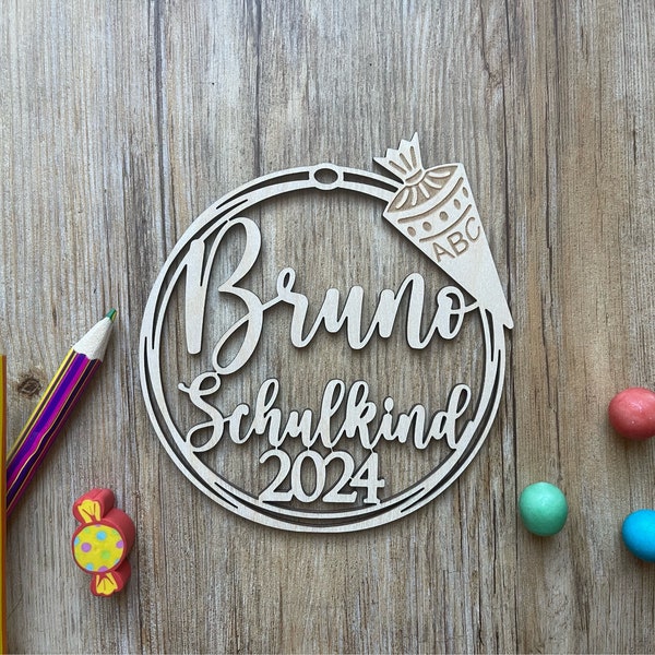 Schultütenanhänger, Anhänger für die Schultüte, Geschenkanhänger für die Zuckertüte, Namensanhänger, Einschulung, erster Schultag 2024,