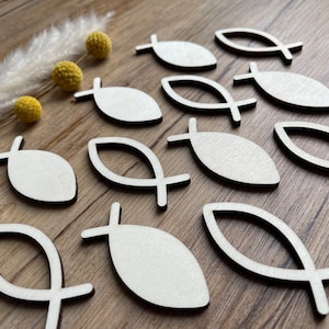 Scatter Decoration Fishes Made of Wood Communion Baptism Table Decoration Confirmation