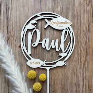 personalized cake topper confirmation fish
