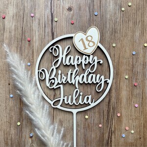 personalisierter Cake Topper Geburtstag Tischdekoration, Tortentopper, Tortenstecker, Kuchentopper, Kuchenstecker Tortenfigur Tortenaufleger