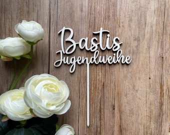 Cake Topper Jugendweihe personalisiert, Tortendeko mit Name, Tortentopper, Tortenaufleger, Tortenfigur, Dekoration Kuchen, Kuchentopper