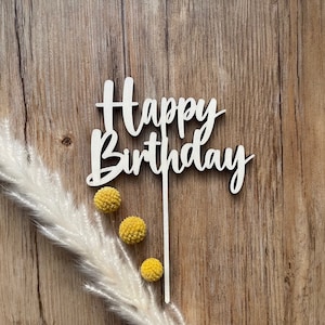 Cake Topper Happy Birthday, Tortentopper Geburtstag, Tortendeko runder Geburtstag, Kuchentopper, Tortenaufleger, Tortenfigur, Dekoration