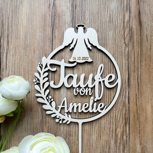 personalized cake topper baptism angel